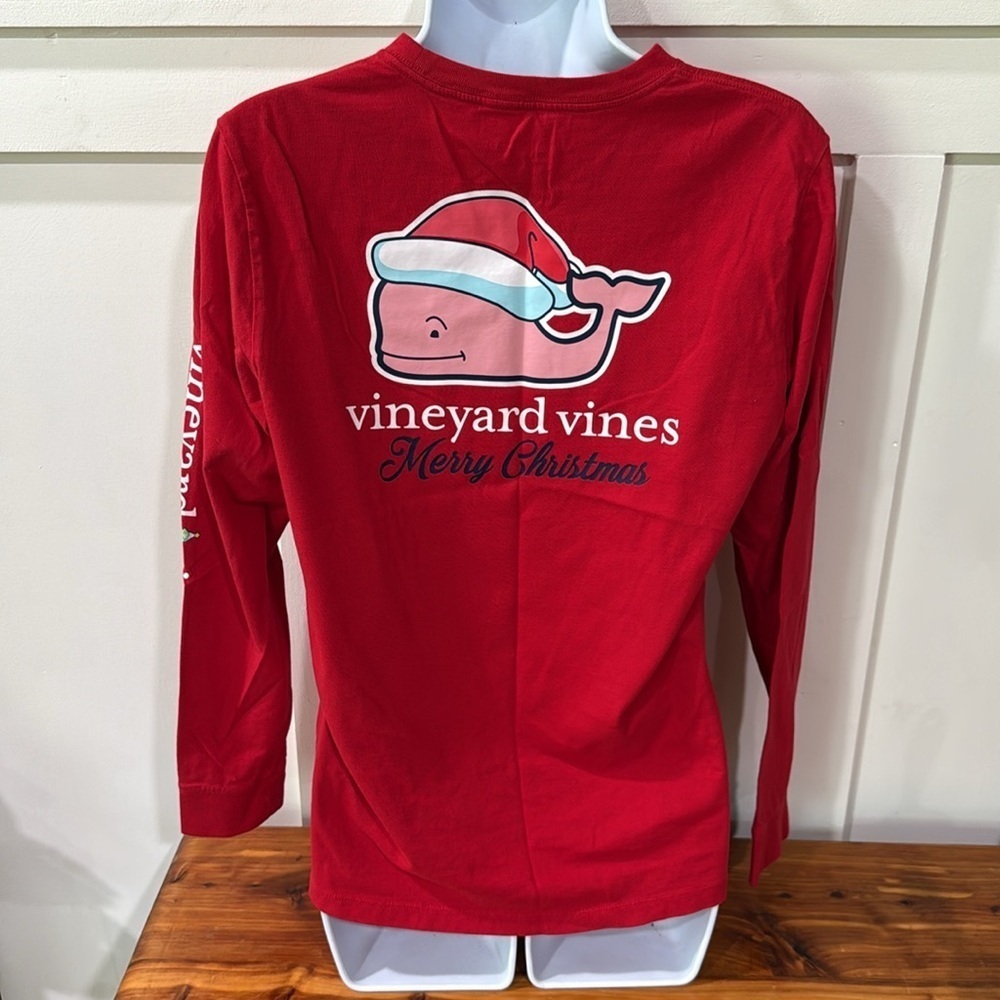 Vineyard Vines Red Merry Christmas Long Sleeve Shirt